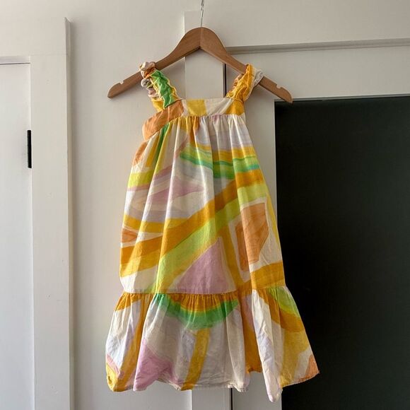 Zara Girl's Watercolor Ruffle Hem Mini Dress – Size 8 - Picture 4 of 7